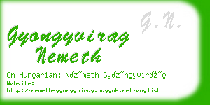 gyongyvirag nemeth business card